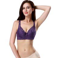 PHOTNO Women Push Up Deep V Ultrathin Underwire Padded Lace Brassiere Bra Big Size N30