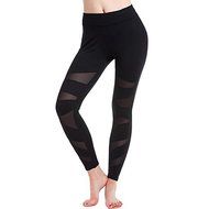PHOTNO Women&#039;s Mesh Panels Stretchy Workout Sports Gym Yoga Leggings Ninth Yoga Pants N10