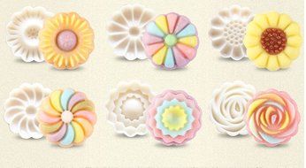 Father.son China's Mid-Autumn Festival Moon cake mold DIY tools set (Flower of 6 50g) N12