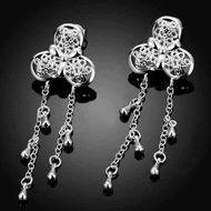 Women Fashion Jewelry 925 Silver Sterling vintage Dangle Earrings Elegant Stud C N19