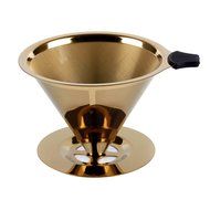 Clever Coffee Filter /Dripper - Titanium Coated Gold Stainless Steel Coffee Filter with Cup Stand, Permanent Reusable... N5