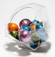 Nespresso Cube Plexiglass Capsule Pod Holder, Clear Dispenser, Storage Solution for Nespresso Machines - Fits... N6