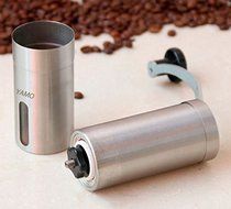 YAMO Manual Coffee Grinder - Conical Burr Mill for Precision Brewing - Brushed Stainless Steel N4