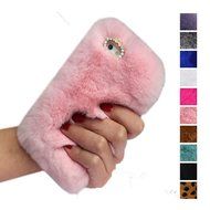 iPhone 7 Plus Case,Inspirationc Luxury Stylish Bling Fluffy Cover Plush Rabbit Hair Fur Cases Decorative Handmade... N4