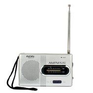 STree Mini Portable Pocket AM FM Radio Built-in Speaker with Telescopic Antenna, Silver N3