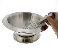 Stainless Steel Whisk Bowl with Stand and Whisk - Cooking Baking Mixing - Silver N2