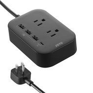 JOTO 2 Outlet Surge Protector Power Strip with USB Smart Charger (4 Port,5V 7.4A),with Type C Charging Port, 6.6ft... N6
