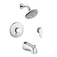 Hansgrohe 04465000 Focus S Shower System Combo, Chrome, 4-Pack by Hansgrohe