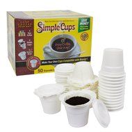Disposable Cups for Use in Keurig Brewers - Simple Cups - 50 Cups, Lids, and Filters - Use Your Own Coffee in... N2