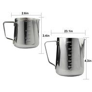 Stainless Steel Milk Coffee Frothing Pitcher Cup Jug Silver Tone (600ml) N10