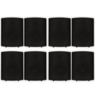 Theater Solutions TS425ODB Indoor or Outdoor Speakers Weatherproof Mountable Black 4 Pair Pack