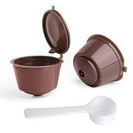 2 pcs Compatible Reusable Coffee Capsules Coffee Filters + Coffee Spoon N6