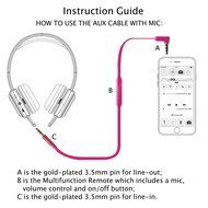 Jabees AUC101 3 Feet 3.5mm Male to 3.5mm Male Stereo AUX Replacement Headphone Audio Cable with In-Line Remote... N10
