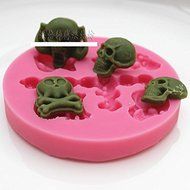 Anyana Halloween Skull Silicone Fondant Mold Cake Decorating Pastry Gum Pastry Tool Kitchen Tool Sugar Paste Baking... N5