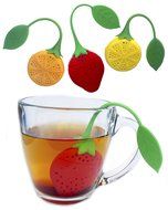 LiangTing Set of 3 Siliocone Loose Leaf Tea Infuser, Tea Strainers Gift Set ( Brew, Strawberry Lemon and Orange )