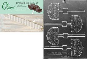 Cybrtrayd 45St25-L046 Quinceanera 15 on Tiara Lolly Letters and Numbers Chocolate Candy Mold with 25-Pack 4.5-...