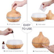 Marsboy Aroma Humidifier Oil Diffuser 300 mL Humidifier Aromatherapy Ultrasonic Cool Mist Humidifier with 7 Color... N3