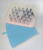 Chef Tomy Cake decorating tips set professional 26-pieces with Storage Case N5