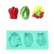 TANGCHU Soft Silicone Cake Mold Vegetable Shape 4.3*1.93*0.7inch Green