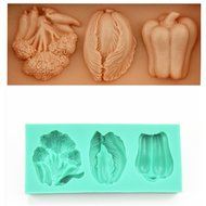 TANGCHU Soft Silicone Cake Mold Vegetable Shape 4.3*1.93*0.7inch Green N2