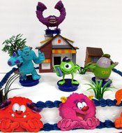 MONSTERS UNIVERSITY 12 Piece Birthday Cake Topper Set Featuring Monsters University Figures and Themed Decorative... N8