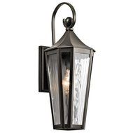 Kichler Lighting 49512OZ Rochdale 1LT 19IN Exterior Wall Lantern, Olde Bronze Finish with Clear Vertical Rain...