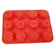 Muffin Flowers Chocolate Candy Fondant Cake Making Mold Portable Silicone Baking Pan N5