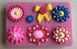 HSE New Arrival Flowers and bows shape Silicone Mold Cake Decoration Fondant Cake 3D Food Grade soap chocolate... N2