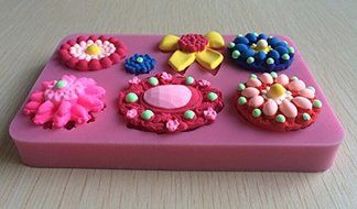 HSE New Arrival Flowers and bows shape Silicone Mold Cake Decoration Fondant Cake 3D Food Grade soap chocolate... N3