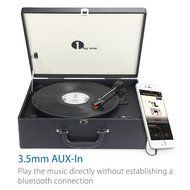 1byone Suit-case Style Turntable with Speaker, Bluetooth support and Vinyl-To-MP3 Recording, Belt Driven Record... N10