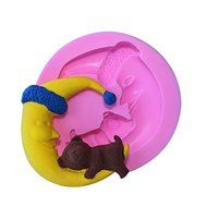 "Little Bear Moon Silicone Fondant Mold Chocolate Polymer Clay Mould" shopping N2