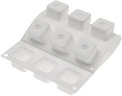 Silikomart White Non-Stick Sm Cube w/Indent 15 cav
