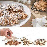 Sher 3Pcs Dino Fossil Cookie Cutters Cake Mould Cake Tools N4