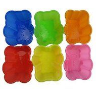 Y&amp;XL&amp;H Lovely Bear Shape Muffin Moulds, Cupcake Moulds , 6 Pieces per Set, L 7.8cm x W 6.5cm x H 3cm, Random Assorted... N3