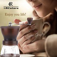 RC Manual Ceramic Burr Coffee Grinder Hand-crank Coffee Mill, Pot Capacity 120g (Brown) N8
