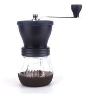 Manual Coffee Grinder with Ceramic Burr, Glass Jar and Storage Lid in Black N4