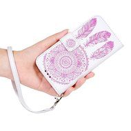 iPhone 7 Case (4.7 inch) - Wallet Folio Flip Embossed Campanula PU Leather Case with Stand Card Slots Slim Fit... N19