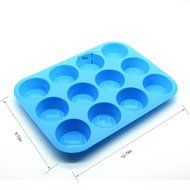 Pack of 2 Silicone Muffin Cupcake Pan (12 cups and 24 cups) Blue N2