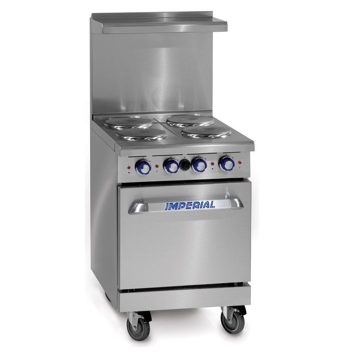 Imperial Commercial Restaurant Range 24" With 4 Elements 20" Standard Oven Electric Model Ir-4-E
