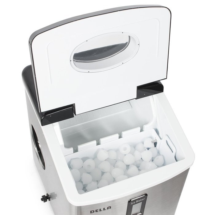 Della Electric Ice Maker Machine Counter Top / Timer & Clock Function / 3 Cube Sizes - 35lb/24hr N5