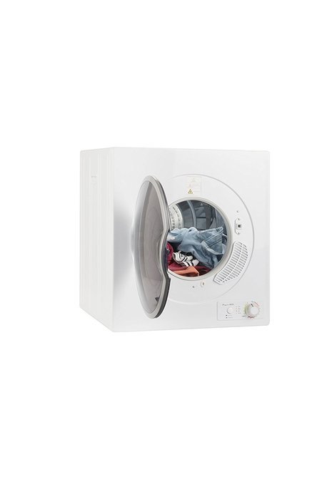 Majestic 13 lb.Compact Short Dryer in White with Silver Trim MJ850D coming with Wrinkle guard and Venting option.