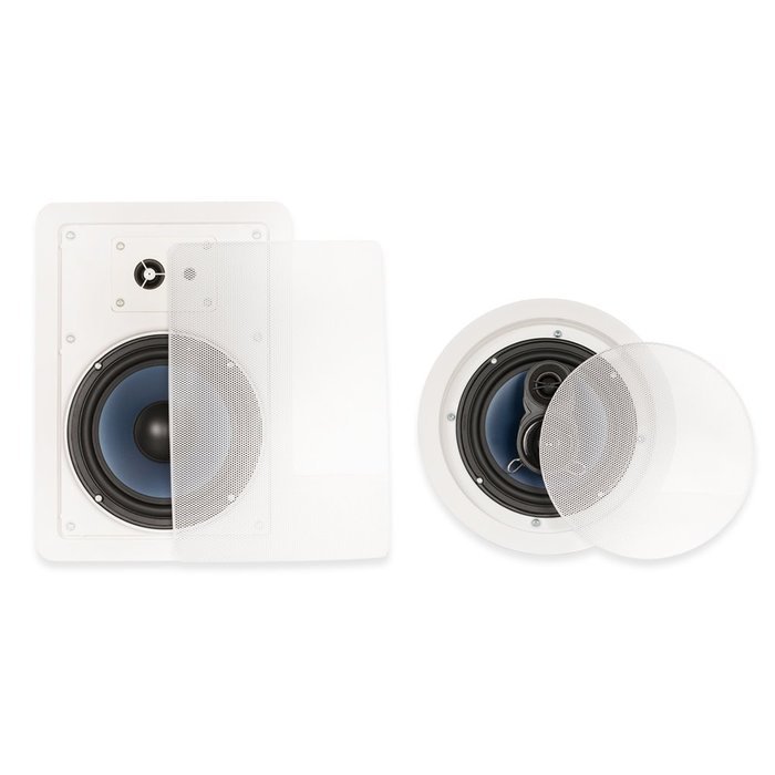 Blue Octave RH-635 In Wall and In Ceiling 6.5" Speakers Home Theater Surround Sound 5 Speaker Set