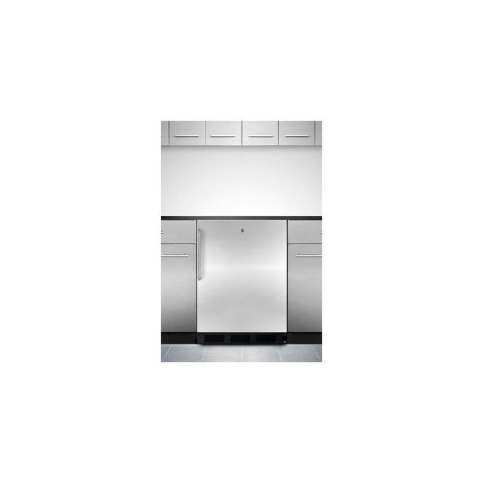 Summit AL752LBLBISSTB 24" 5.5 Cu. Ft. ADA Compliant Compact Refrigerator with Automatic Defrost Adjustable Glass...
