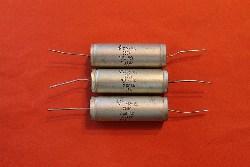 Capacitor PETP K73-16V 250V 2.2uF USSR 5 pcs