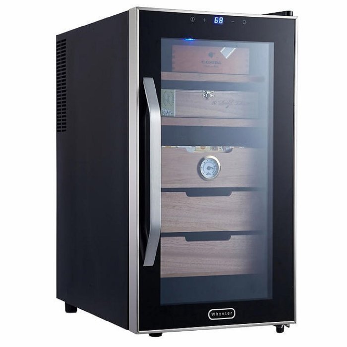 NEW! Whynter CHC-172BD Elite Touch Control Stainless 1.8 cu. ft. Cigar Cooler Humidor, Silver/Black Finish N2