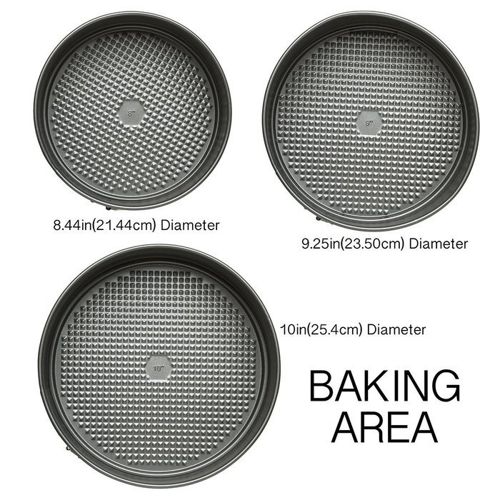 Ecolution Bakeins 3 Piece Springform Pan Set &ndash; PFOA, BPA, and PTFE Free Non-Stick Coating &ndash; Heavy Duty Carbon... N6