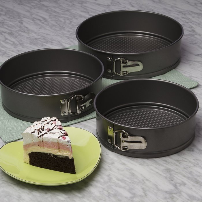 Ecolution Bakeins 3 Piece Springform Pan Set &ndash; PFOA, BPA, and PTFE Free Non-Stick Coating &ndash; Heavy Duty Carbon... N8