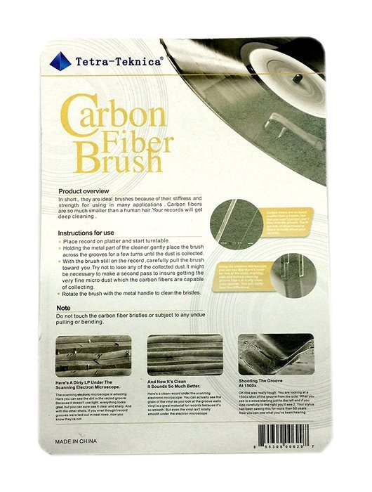 Tetra-Teknica RB-01 Anti-Static Carbon Fiber LP Vinyl Record Brush N4
