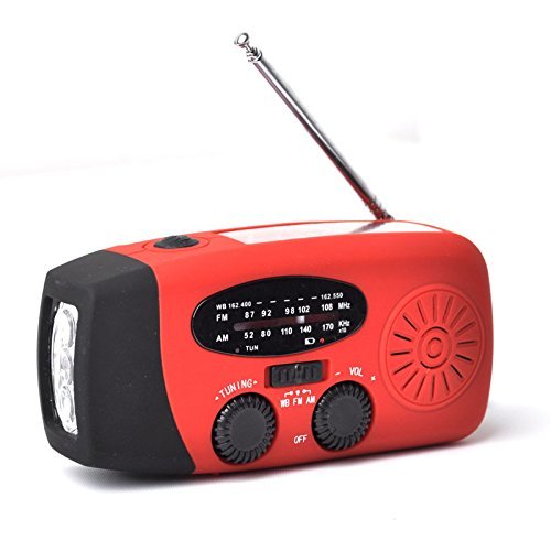 CISNO Multi-tasking Emergency Camping LED Flashlight Radio Cellphone Solar Hand Crank Power Bank N5