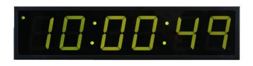 Time Machines Precision Digital POE Clock 4" x 6 Green Digits, Black Case N2